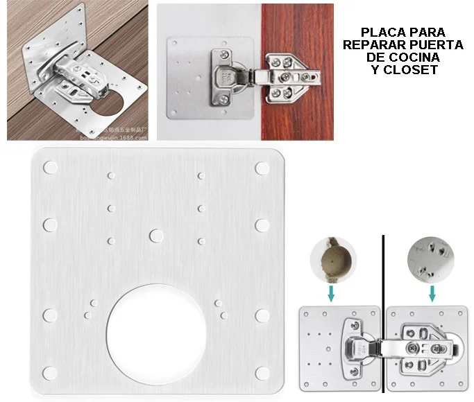 PLACA DE REFUERZO PARA BISAGRA AC. INOX